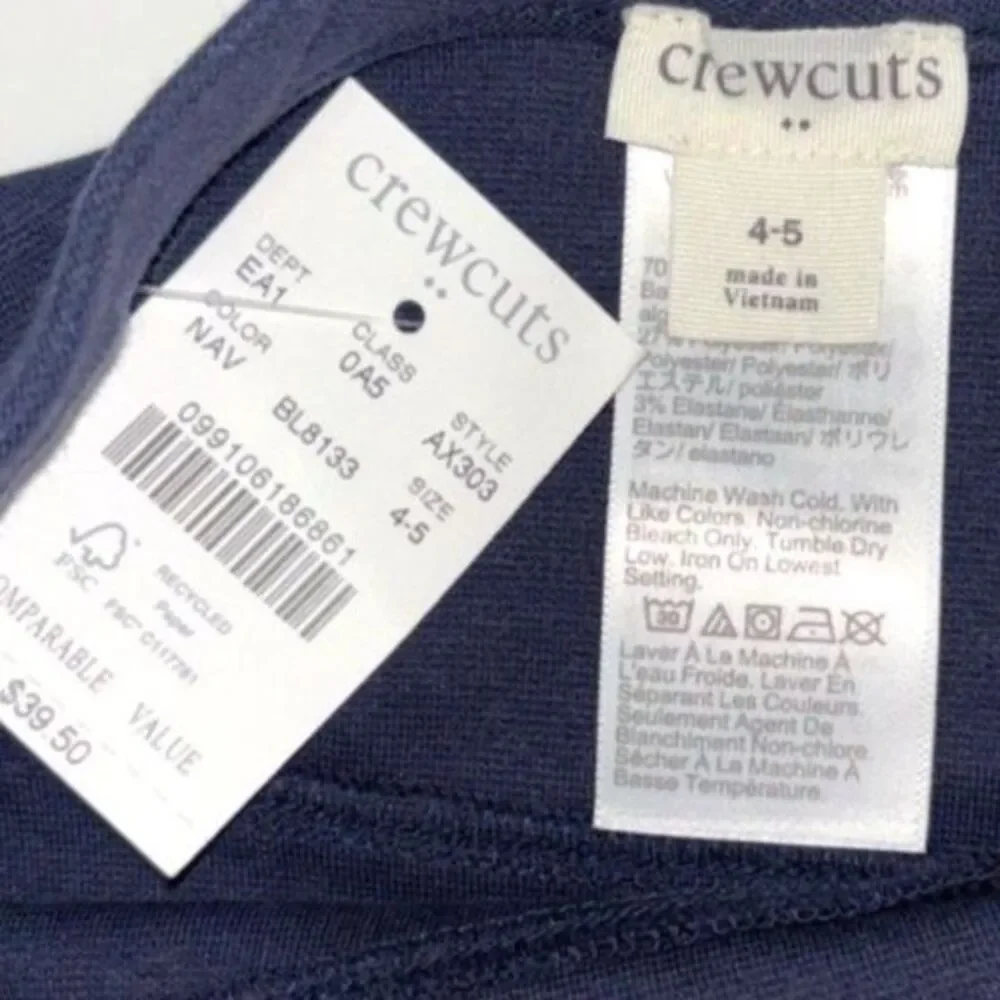 NWT Crewcuts J.Crew Girls 4-5 XS Navy Blue Ponte Skater Skirt Back To School